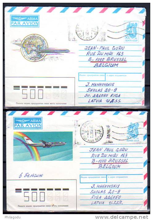 URSS, Lettres Pour La Poste Aérienne Préoblitérées - Storia Postale