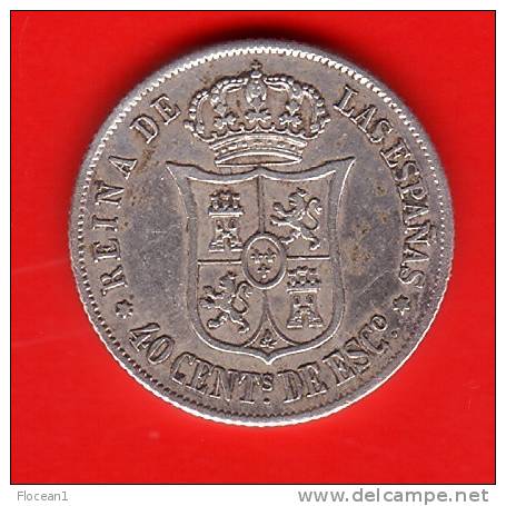 QUALITY **** ESPAGNE - SPAIN - 40 CENTIMOS 1864 ISABEL II - ARGENT - SILVER **** EN ACHAT IMMEDIAT - First Minting