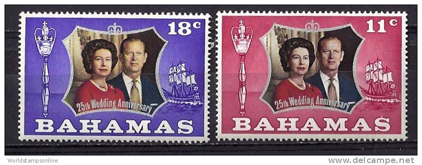 Bahamas, Year 1972, Mi 352-353, 25th Wedding Anniversary, MNH** - Bahamas (1973-...)