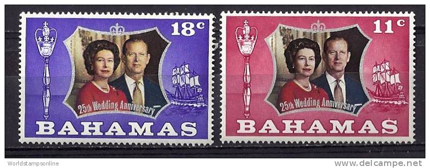 Bahamas, Year 1972, Mi 352-353, 25th Wedding Anniversary, MNH** - 1963-1973 Ministerial Government