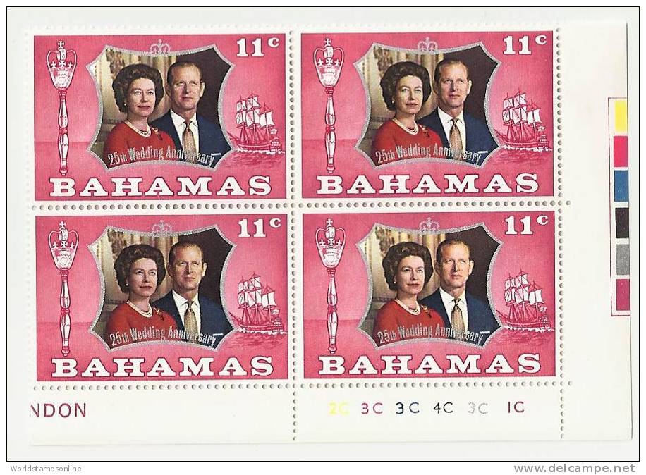 Bahamas, Year 1972, Mi 352, 25th Wedding Anniversary, MNH** - Bahama's (1973-...)