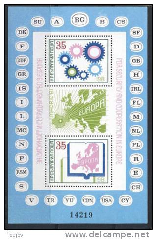 BULGARIA - BULGARIE   - EUROPA - KSZE  - MAPS   - **MNH - 1981 - EU-Organe