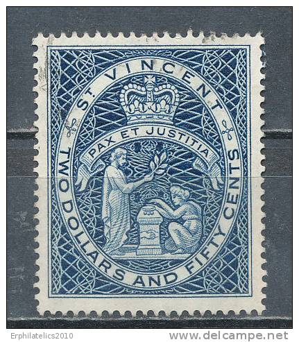 ST. VINCENT 1955 SEAL OF THE COLONY $2.50 DEEP BLUE SC# 197 VF USED - St.Vincent (1979-...)