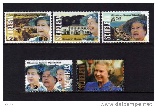 ST-HELENA - 1992 -40 Ann Accesion Au Trone Reine Elisabeth II - 5v Neufs - Mnh - St. Helena