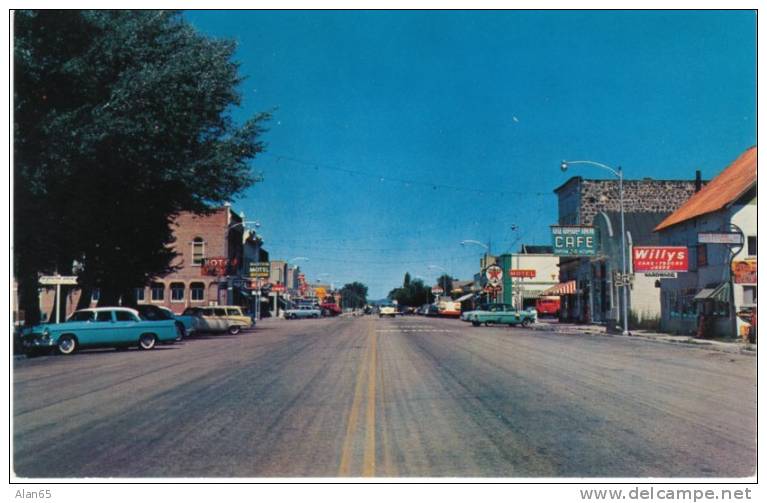 Beaver UT Utah, Main Street, Auto, Downtown Business District, Texaco Station, On C1950s Vintage Postcard - Altri & Non Classificati