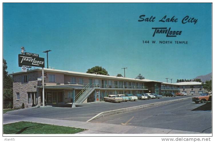 Salt Lake City UT Utah, TraveLodge Motel Lodging, Auto, C1950s/60s Vintage Postcard - Salt Lake City
