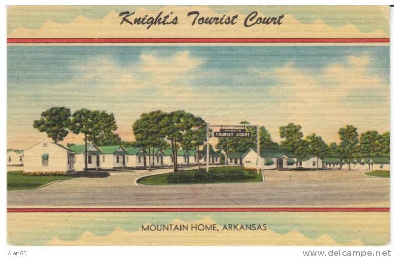 Mountain Home AR Arkansas, Knight's Tourist Court, Motel Lodging, C1950s Vintage Linen Postcard - Otros & Sin Clasificación