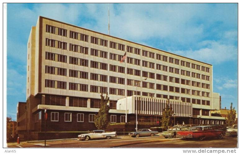 Madison WI Wisconsin, City-County Building, Auto, C1950s/60s Vintage Postcard - Madison