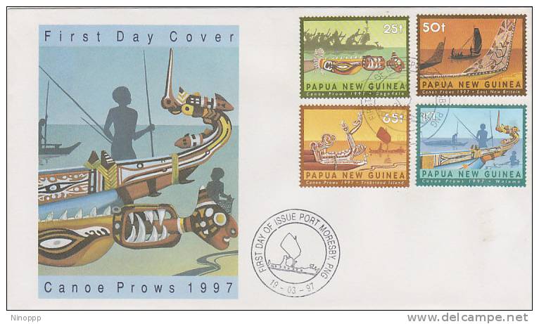 Papua New Guinea-1997 Canoe Prows FDC - Papua New Guinea