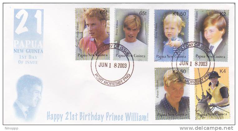 Papua New Guinea-2003 Prince William 21st Birthday FDC - Papua New Guinea