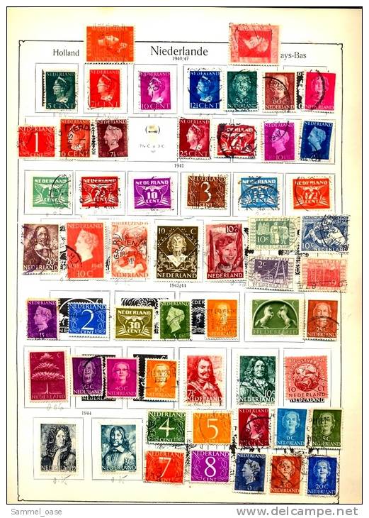 113 Alte Briefmarken Niederlande Auf 2 KABE Blätter - Mit Falz - Collections