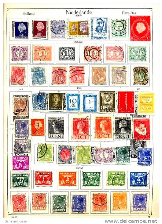 113 Alte Briefmarken Niederlande Auf 2 KABE Blätter - Mit Falz - Collections