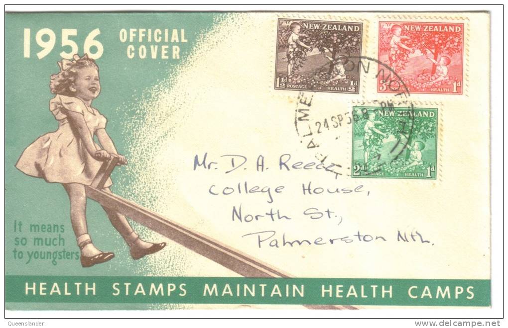 1956 FDC New Zealand Health Camps Set Of 3  24th September 1956 Addressed Official FDC - FDC