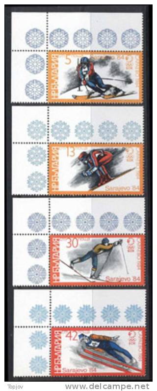 BULGARIA - BULGARIE  - W. O. SARAJEVO - Ski Jumping, Slalom, Running, Downhill - **MNH - 1984 - Winter 1984: Sarajevo