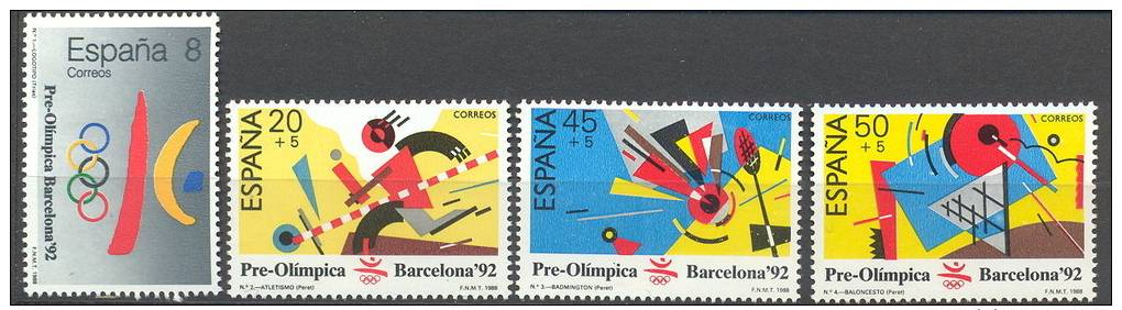 SPANJE  2844/47   XX  MNH  POSTGAAF  NEUF  S.C. OLYMPICS  BARCELONA 1992 - Ete 1992: Barcelone