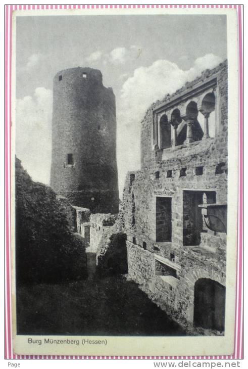 Burg Münzenberg,1933-1936,Landpoststempel Trais Münzenberg über Lich (Oberhessen) - Lich