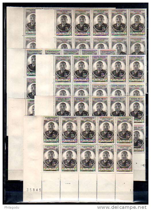 Gouverneur-Général Félix Eboué, 13 Val, Bloc De 10 Avec Bord, Cote 93,50 €, - 1945 Gouverneur-Général Félix Éboué