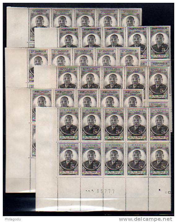 Gouverneur-Général Félix Eboué, 13 Val, Bloc De 10 Avec Bord, Cote 93,50 €, - 1945 Gouverneur-Général Félix Éboué