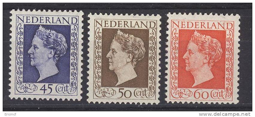 Netherlands 1947 Wilhelmina 45+50+60c MNH(**) - Unused Stamps