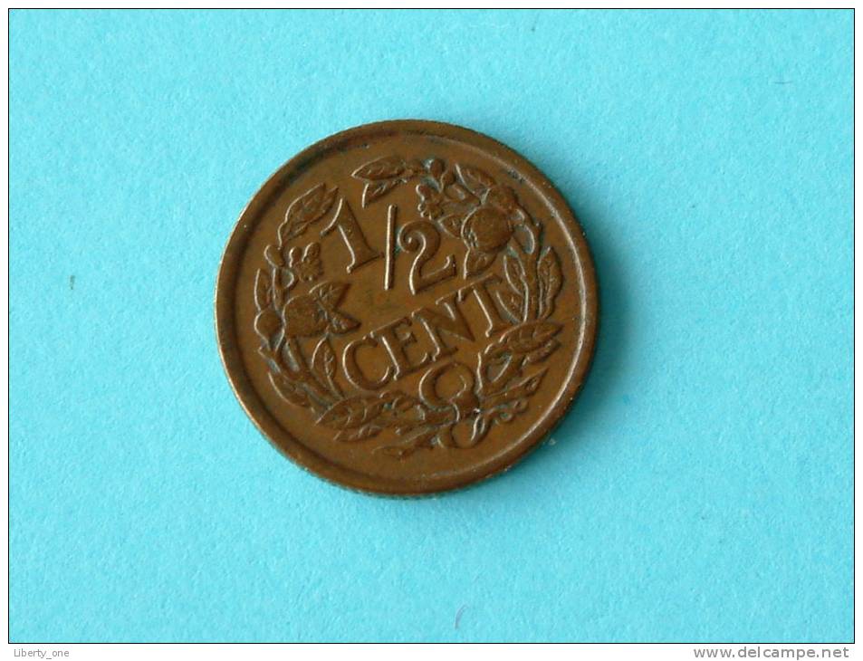 1934 - 1/2 CENT / KM 138 ( Uncleaned Coin / For Grade, Please See Photo ) !! - 0.5 Cent