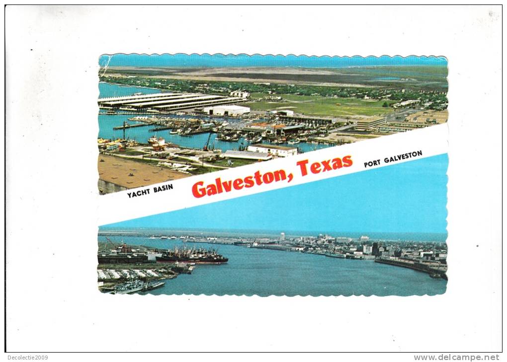 B52181 Galveston Texas Yacht Basin Port Boats Bateaux Used Perfect Shape - Galveston
