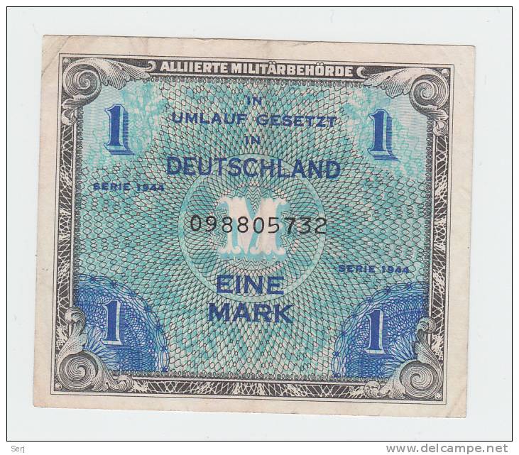 GERMANY 1 Mark 1944 WWII P 192a 192 A - 1 Mark