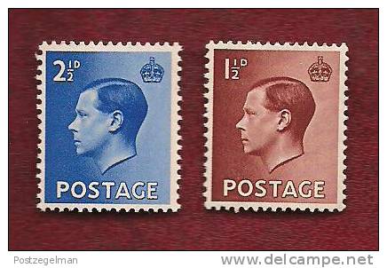 UK 1936 Mint Hinged Stamps Edward VII Nrs 195=196  (2 Values Only) - Neufs