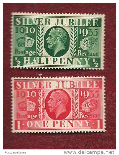UK 1935 Mint Hinged Stamp(s)  George V Silver Jubilee  Nrs  189-190  (2 Value Only) - Unused Stamps