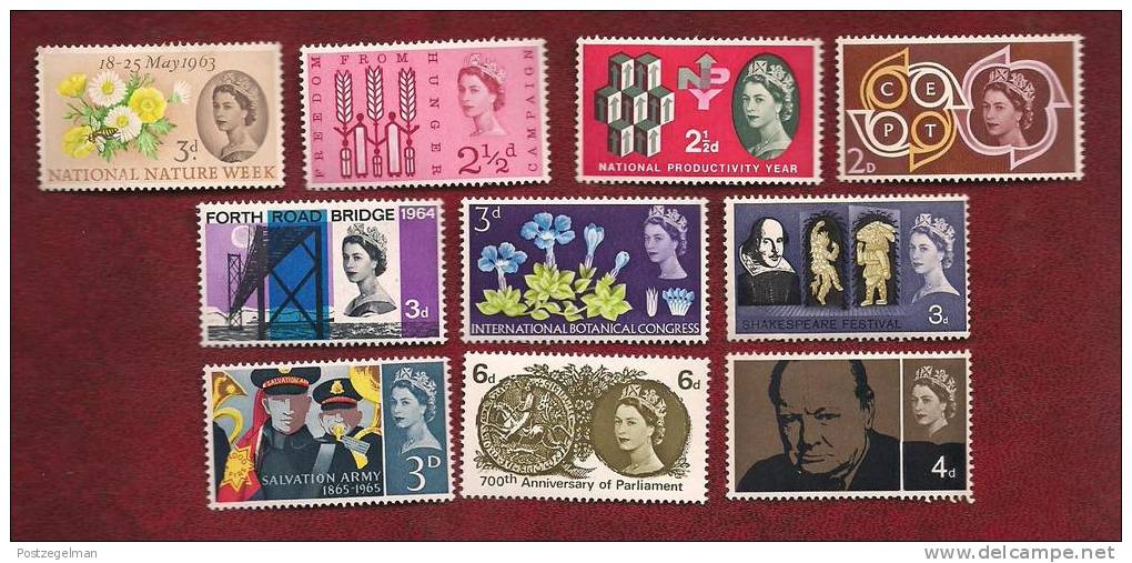 UK 1964  Mint Hinged Stamp(s)  Various (10) Stamps Between Nr. 346=388) - Ungebraucht