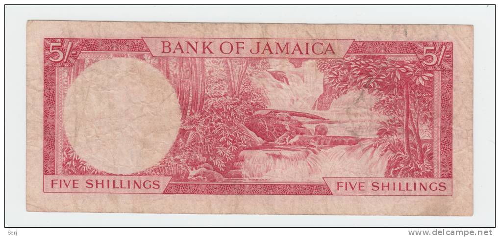 JAMAICA 5 Shillings 1960 (1964) VF P 51Aa 51A A - Jamaica