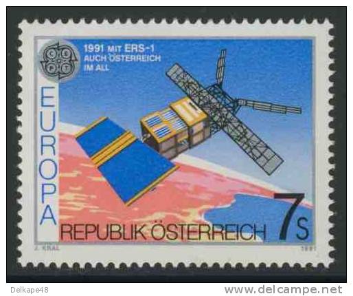 Austria Österreich 1991 Mi 2026 YT 1855 SG 2260 ** "ERS-1"European Remote Sensing Satellite / Erdbeobachtungssatellit - 1991