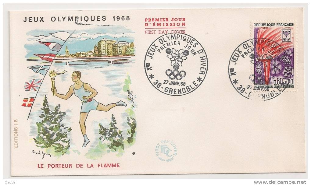 10850 - JEUX OLYMPIQUES D'HIVER 1968 - GRENOBLE - LE PORTEUR DE LA FLAMME - Hiver 1968: Grenoble