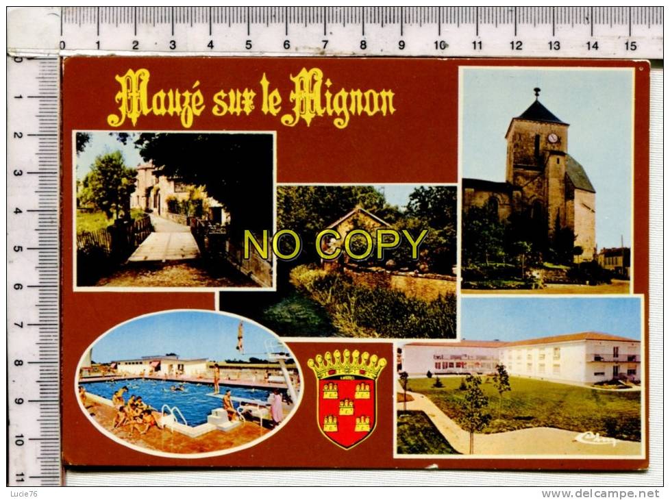 MAUZE SUR LE MIGNON -  5 Vues : Sous Les Moulins - Au Bord Du Mignon - L' Eglise - La Piscine - Maison De Retraite - Mauze Sur Le Mignon