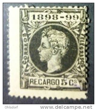 ESPAÑA 1898: Edifil 240 / YT 27 / Sc MR27 / Mi 30 / SG W297, Impuesto De Guerra, (*) - FREE SHIPPING ABOVE 10 EURO - Kriegssteuermarken