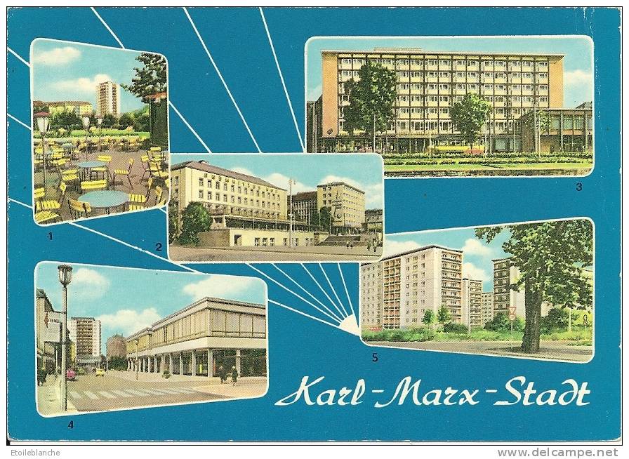 CPSM KARL MAX STADT Chemnitz Hochhaus Klosterstrasse, Hotel Moskau, Poststrasse / Deutschland DDR / Saxe - Chemnitz (Karl-Marx-Stadt 1953-1990)