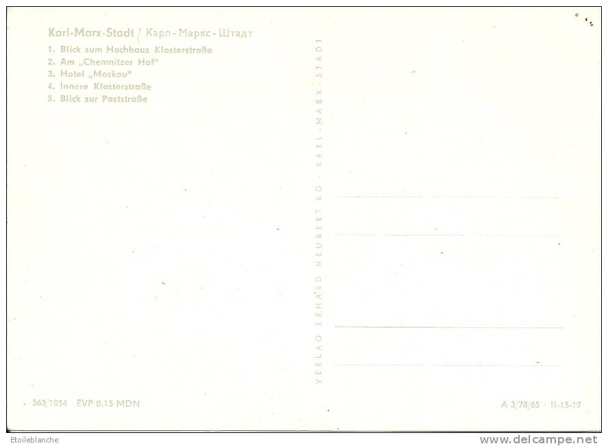CPSM KARL MAX STADT Chemnitz Hochhaus Klosterstrasse, Hotel Moskau, Poststrasse / Deutschland DDR / Saxe - Chemnitz (Karl-Marx-Stadt 1953-1990)