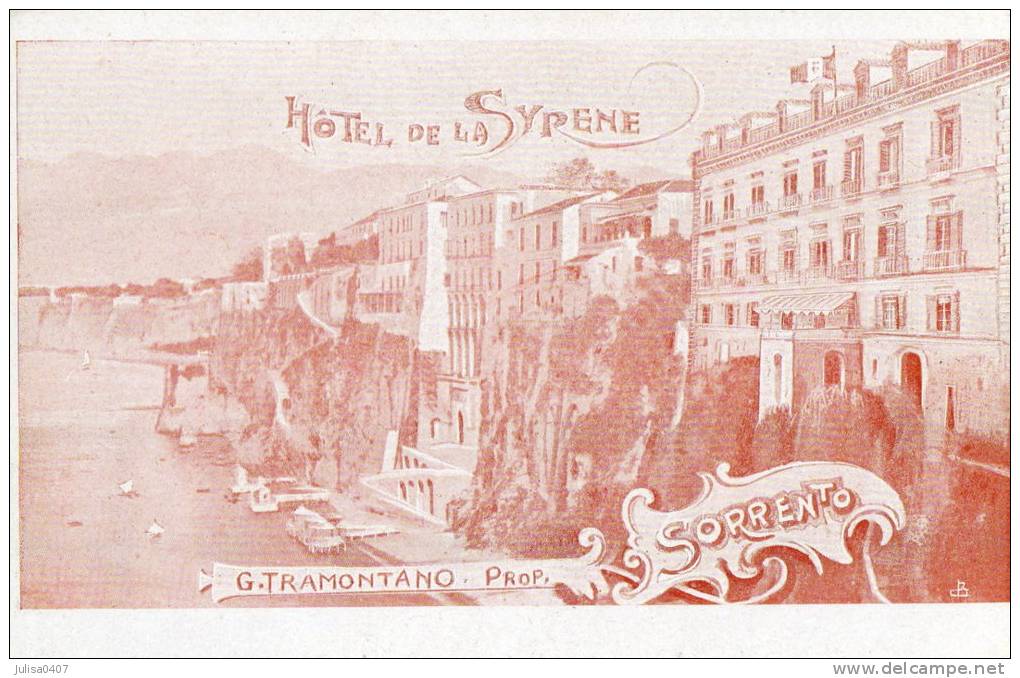 SORRENTO SORRENTE (Italie) Carte Publicitaire Hotel De La Syrène - Other & Unclassified