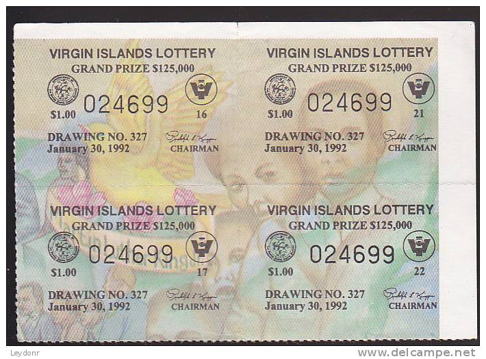 Lotto - Lottery - Virgin Islands 1992 - Lottery Tickets