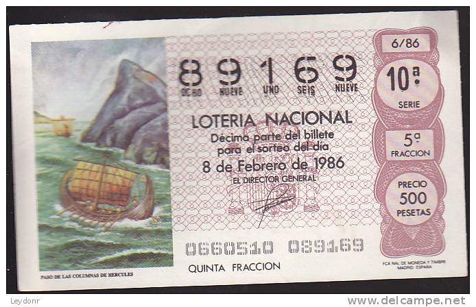Lotto - Lottery - Loteria Nacional Espana - Spain - Columnas De Hercules - Lottery Tickets