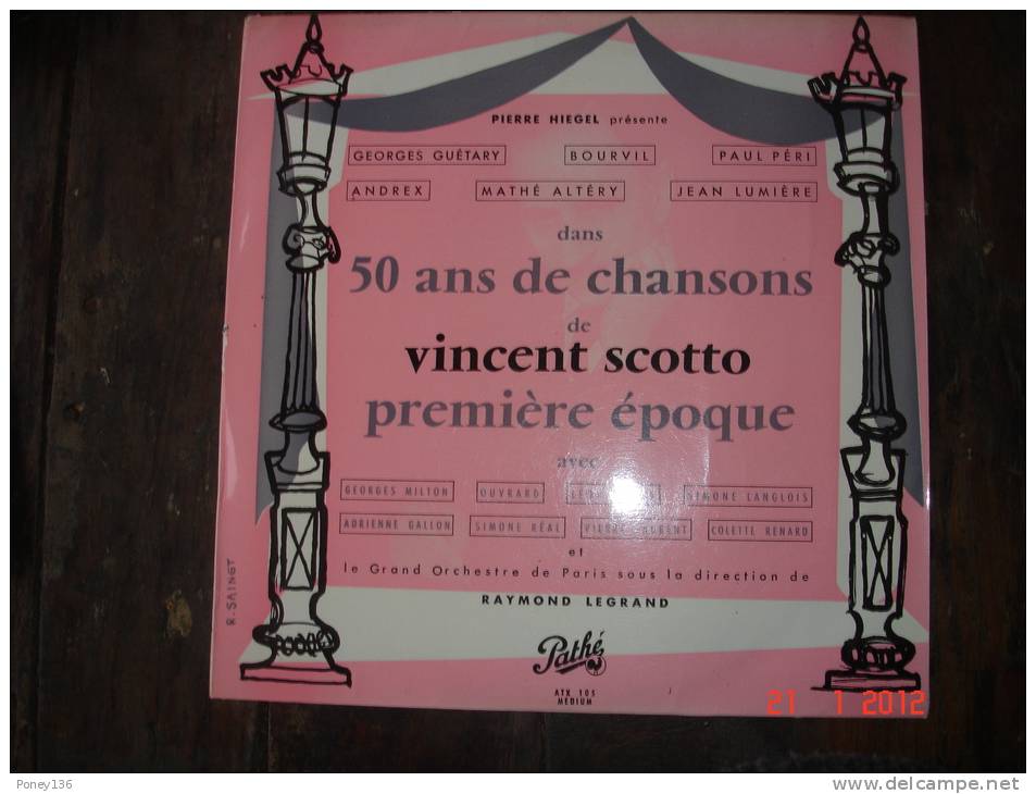 50 Ans  De Chansons,  Vincent Scotto,Gd Orchestre De Paris  Dirigé Par R.Legrand ,Pathé - Formatos Especiales