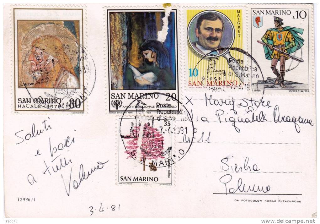 SAN MARINO  /  PALERMO  - Card/Cartolina Postale - Difetto Sul Valore Da L 20 - - Used Stamps