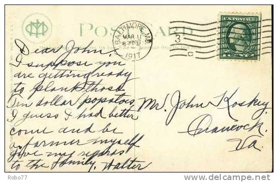 1917 USA Postcard. Rennert Hotel. Liberty And Saratoga Street, Baltimore, Md.   (T21019) - Baltimore
