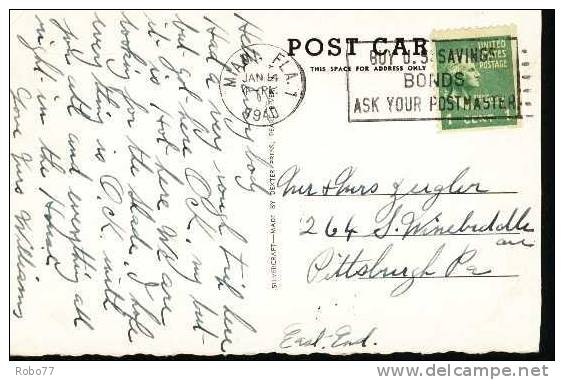 1940 USA Postcard. Maiami, Florida.   (T21002) - Miami