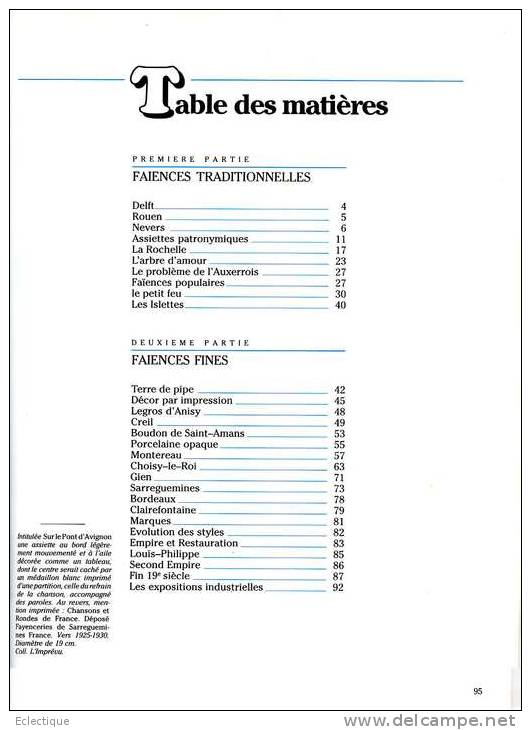 Les Faïences Parlantes, Par Edith MANNONI, Ed. Massin, Non Daté - Décoration Intérieure