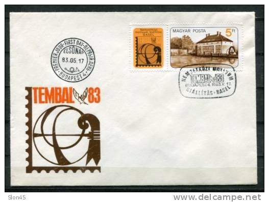 Hungary 1983 Cover  First Day Cancel Tembal Basel - FDC