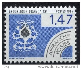 N° 183  Année 1984, Cartes à Jouer, Valeur Faciale 1,47 F - 1964-1988