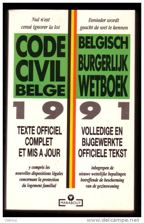 Code CIVIL BELGE - 1991 - Edition MARABOUT. - Recht