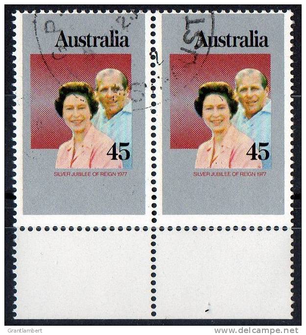 Australia 1977 Silver Jubilee 45c CTO Pair - Used Stamps