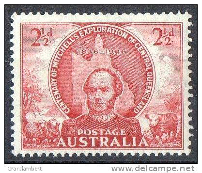 Australia 1946 Mitchell Exploration Of Queensland 2.5d MNH - Neufs