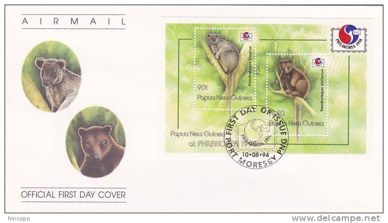 Papua New Guinea -1994 Philakorea  Souvenir Sheet FDC - Papúa Nueva Guinea